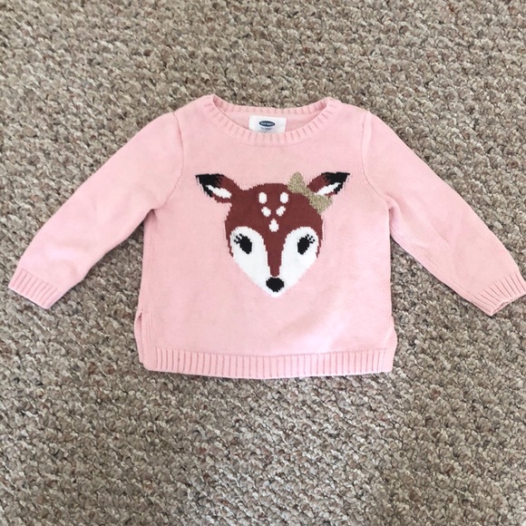 Old Navy Other - Pink reindeer knit sweater.